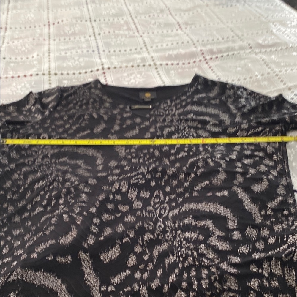 Black And Silver Patterned Blouse - image 5
